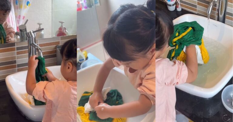Pandainya Rina Cuci Baju!